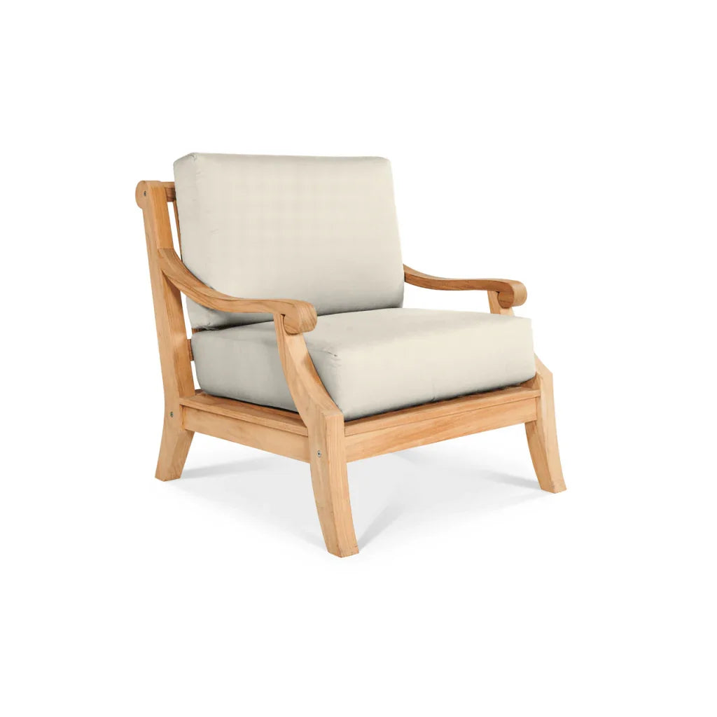 HiTeak Sonoma Teak Patio Deep Sofa Set with Sunbrella 4PC