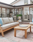 HiTeak Sonoma Teak Patio Deep Sofa Set with Sunbrella 4PC