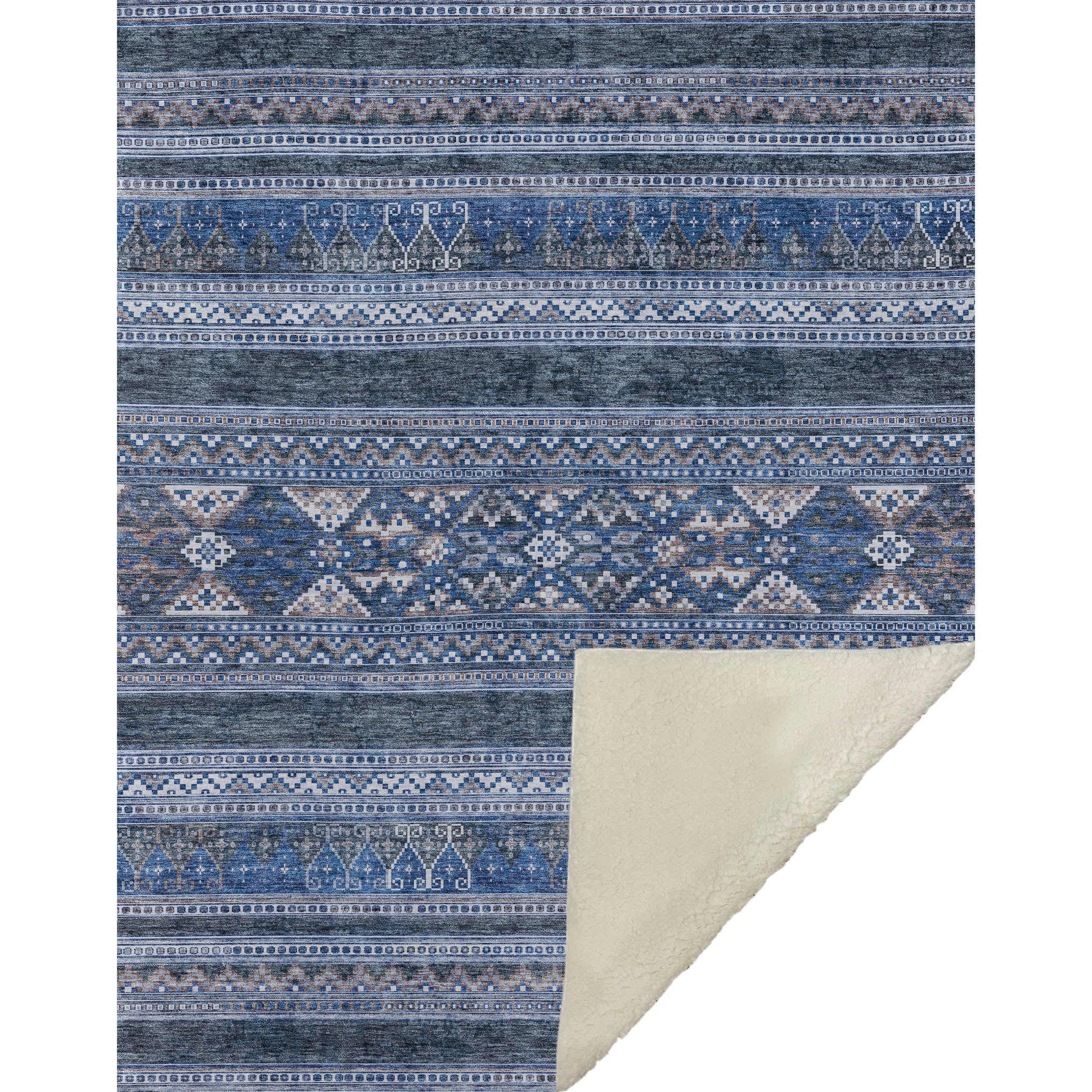 Southwest Blue Washable Indoor-Outdoor Rug