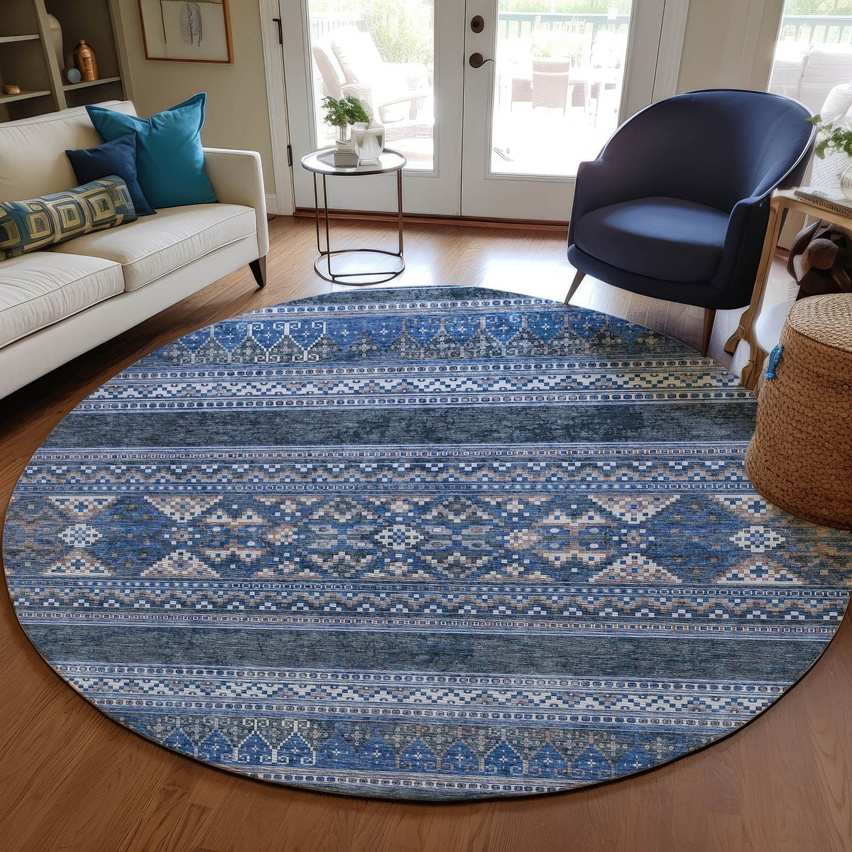 Addison Rugs Southwest Blue Washable Indoor-Outdoor Rug