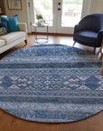 Southwest Blue Washable Indoor-Outdoor Rug