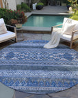 Southwest Blue Washable Indoor-Outdoor Rug