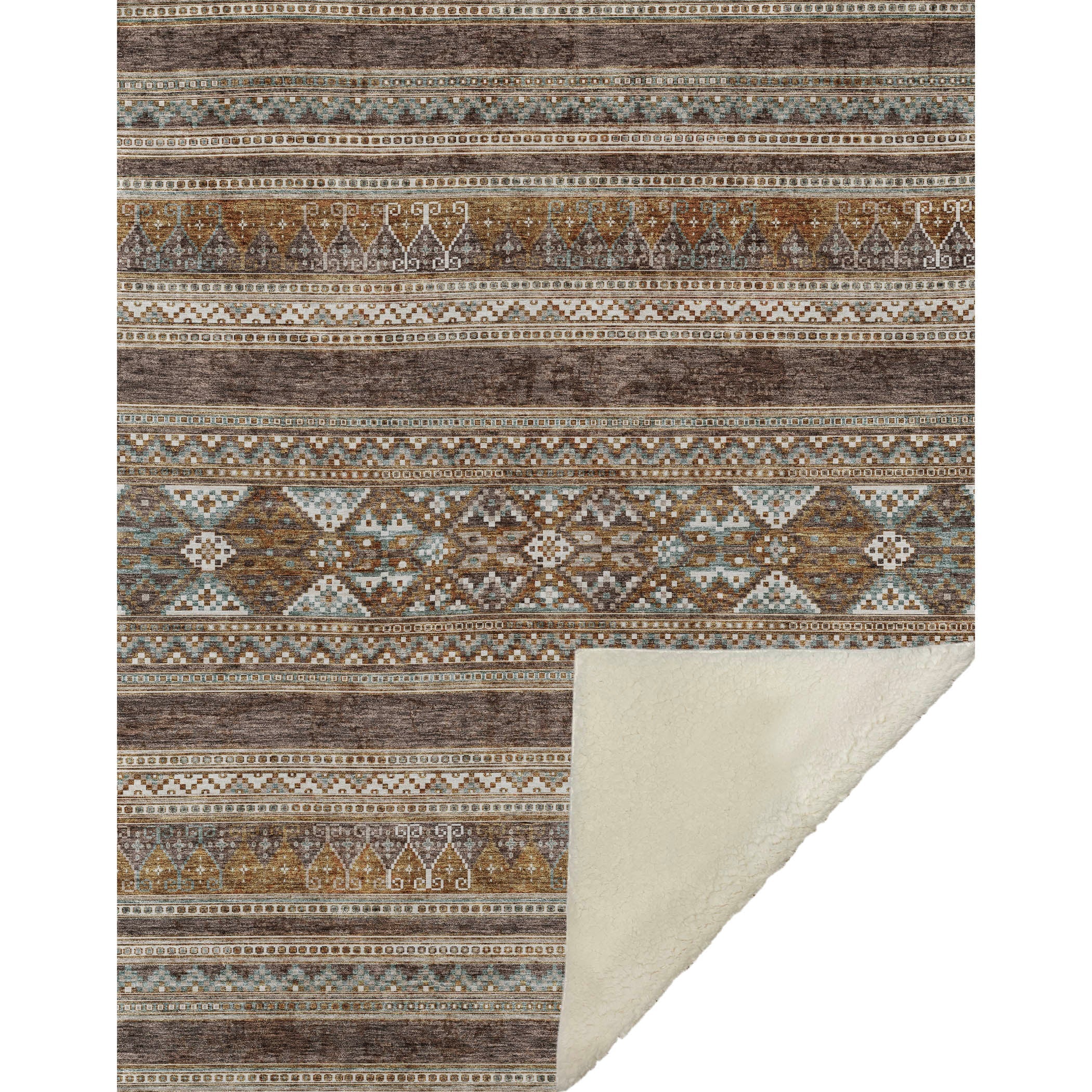 Southwest Brown Washable Indoor-Outdoor Rug