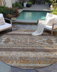 Southwest Brown Washable Indoor-Outdoor Rug