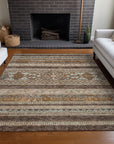 Southwest Brown Washable Indoor-Outdoor Rug