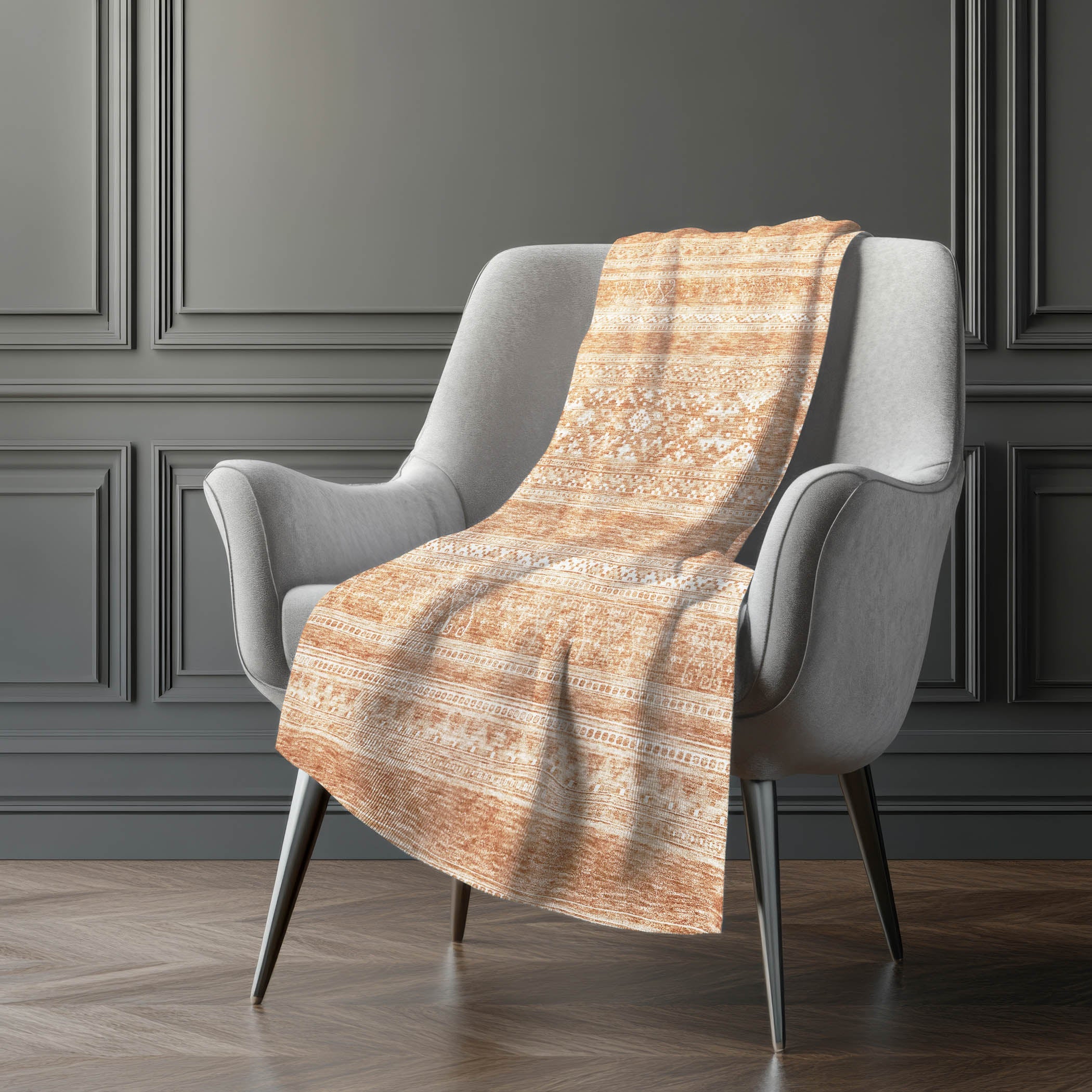 Southwest Copper Washable Indoor-Outdoor Rug