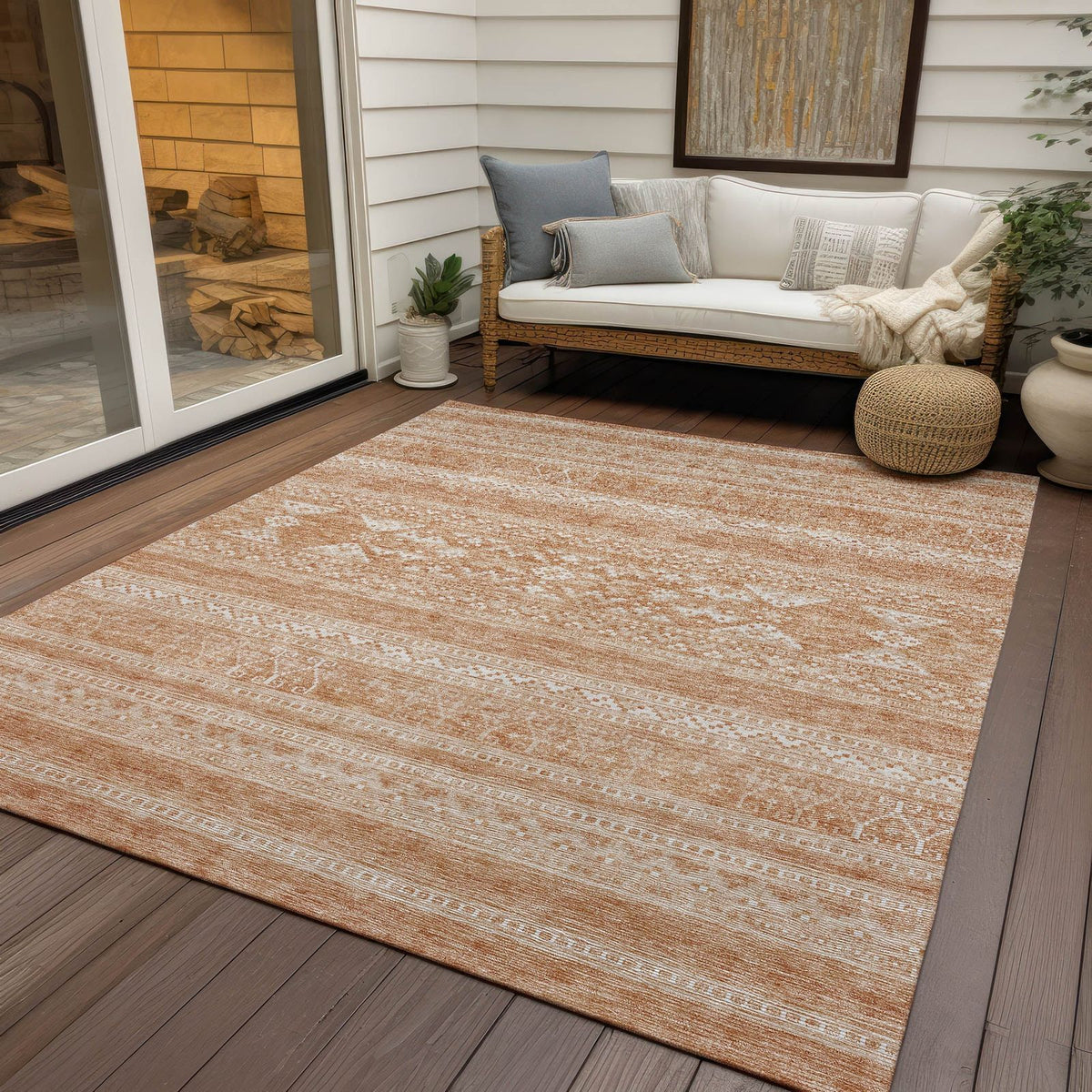 Addison Rugs Southwest Copper Washable Indoor-Outdoor Rug