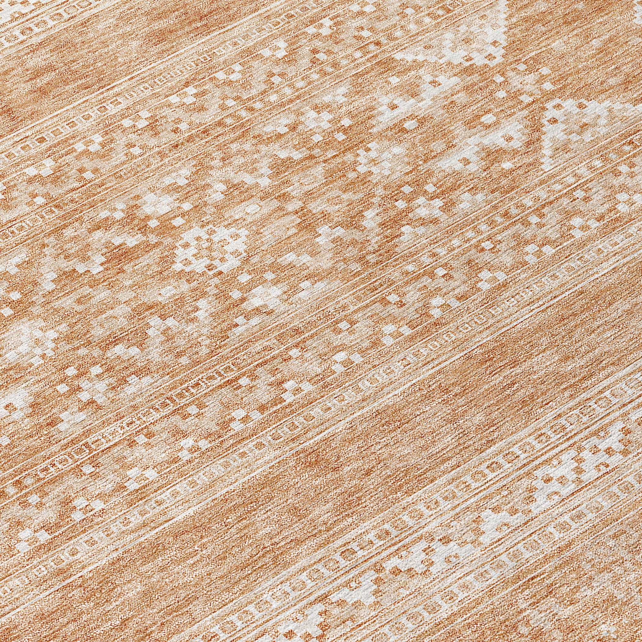 Southwest Copper Washable Indoor-Outdoor Rug