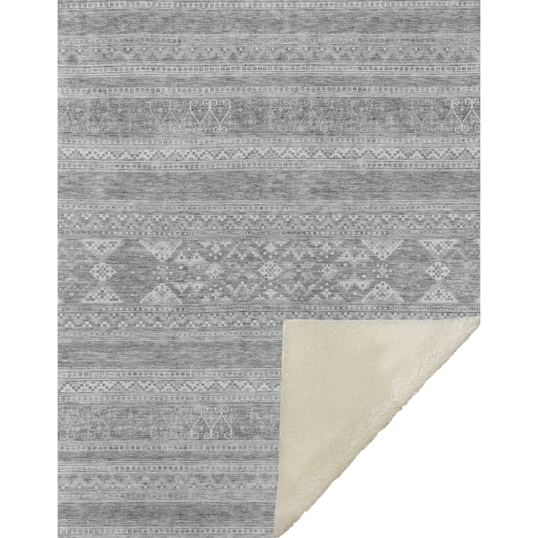 Southwest Grey Washable Indoor-Outdoor Rug