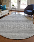 Southwest Grey Washable Indoor-Outdoor Rug