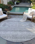 Southwest Grey Washable Indoor-Outdoor Rug