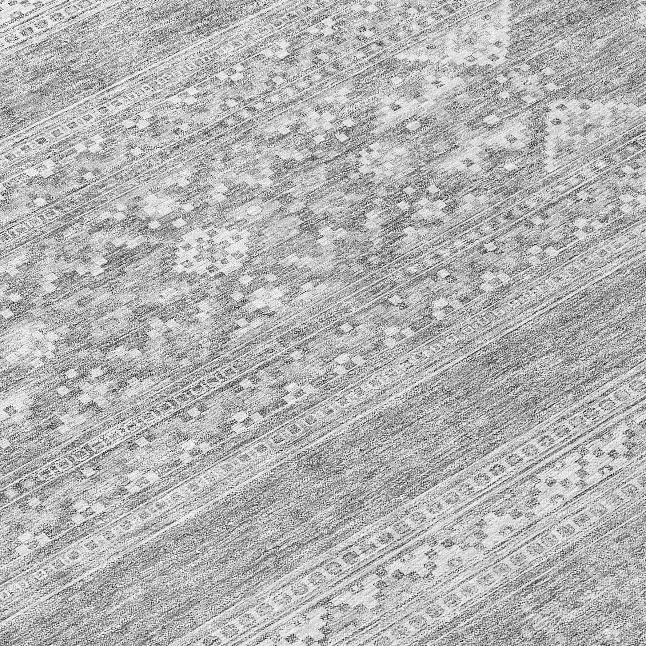 Southwest Grey Washable Indoor-Outdoor Rug