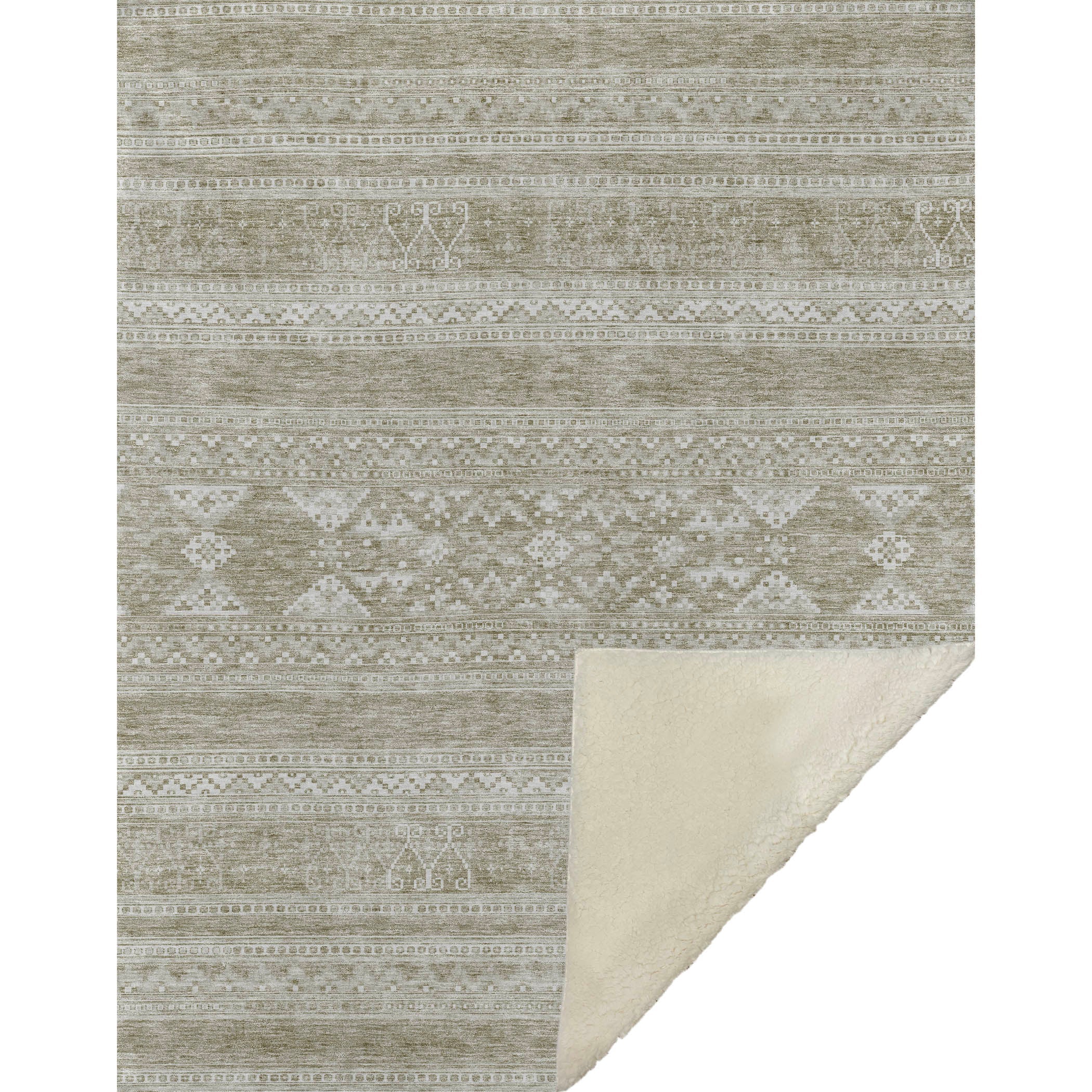 Southwest Khaki Washable Indoor-Outdoor Rug