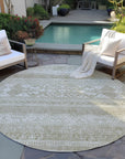 Southwest Khaki Washable Indoor-Outdoor Rug