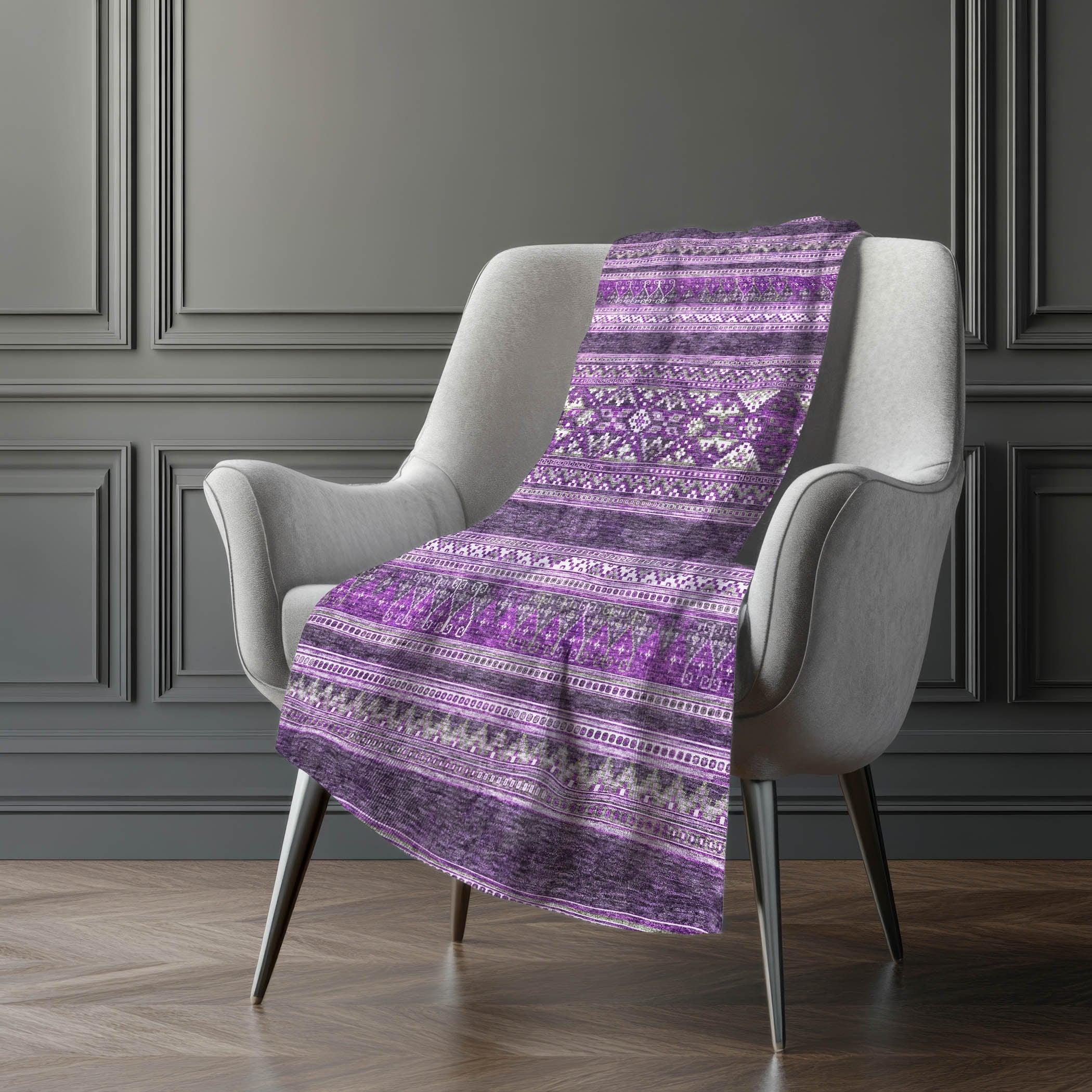 Southwest Purple Washable Indoor-Outdoor Rug