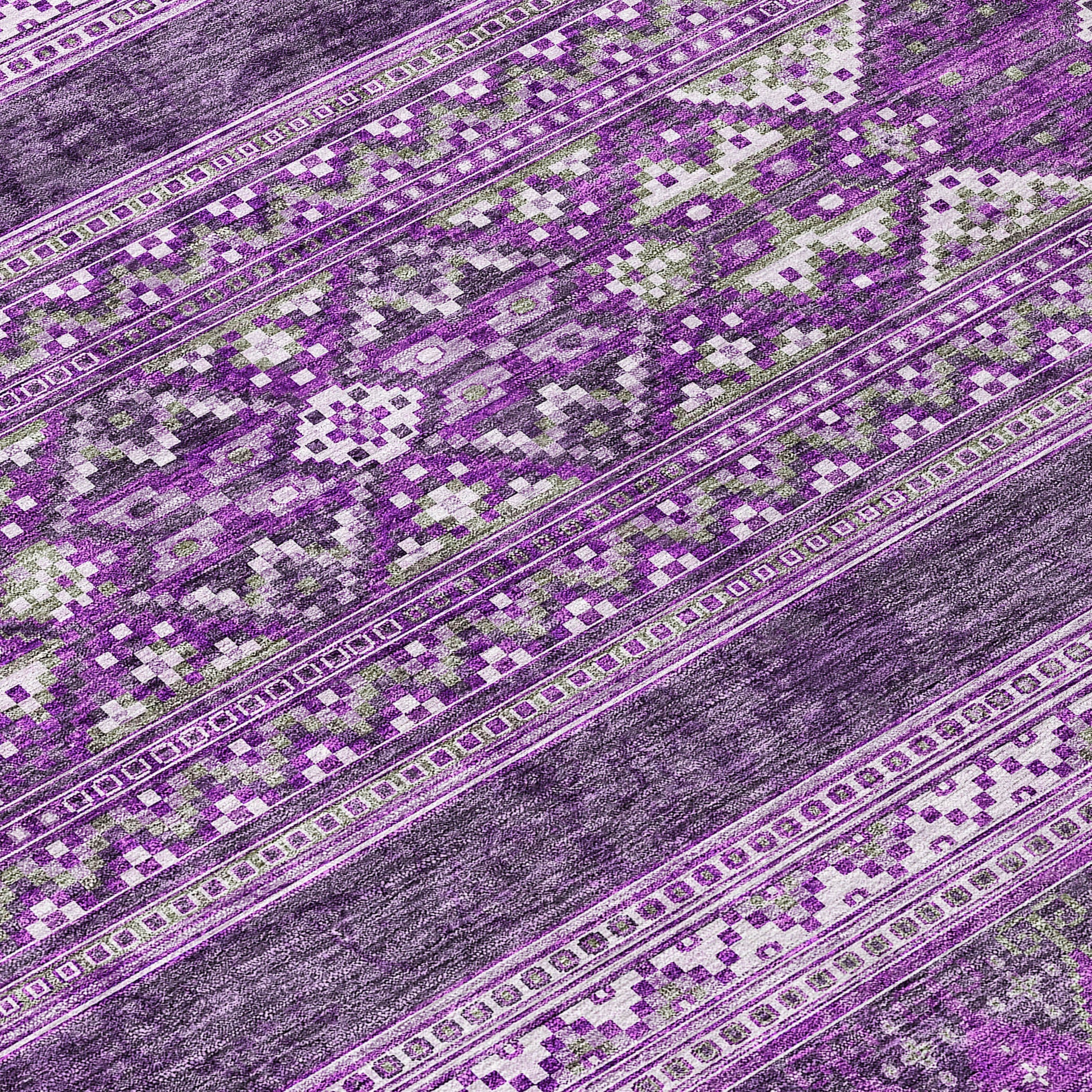 Southwest Purple Washable Indoor-Outdoor Rug