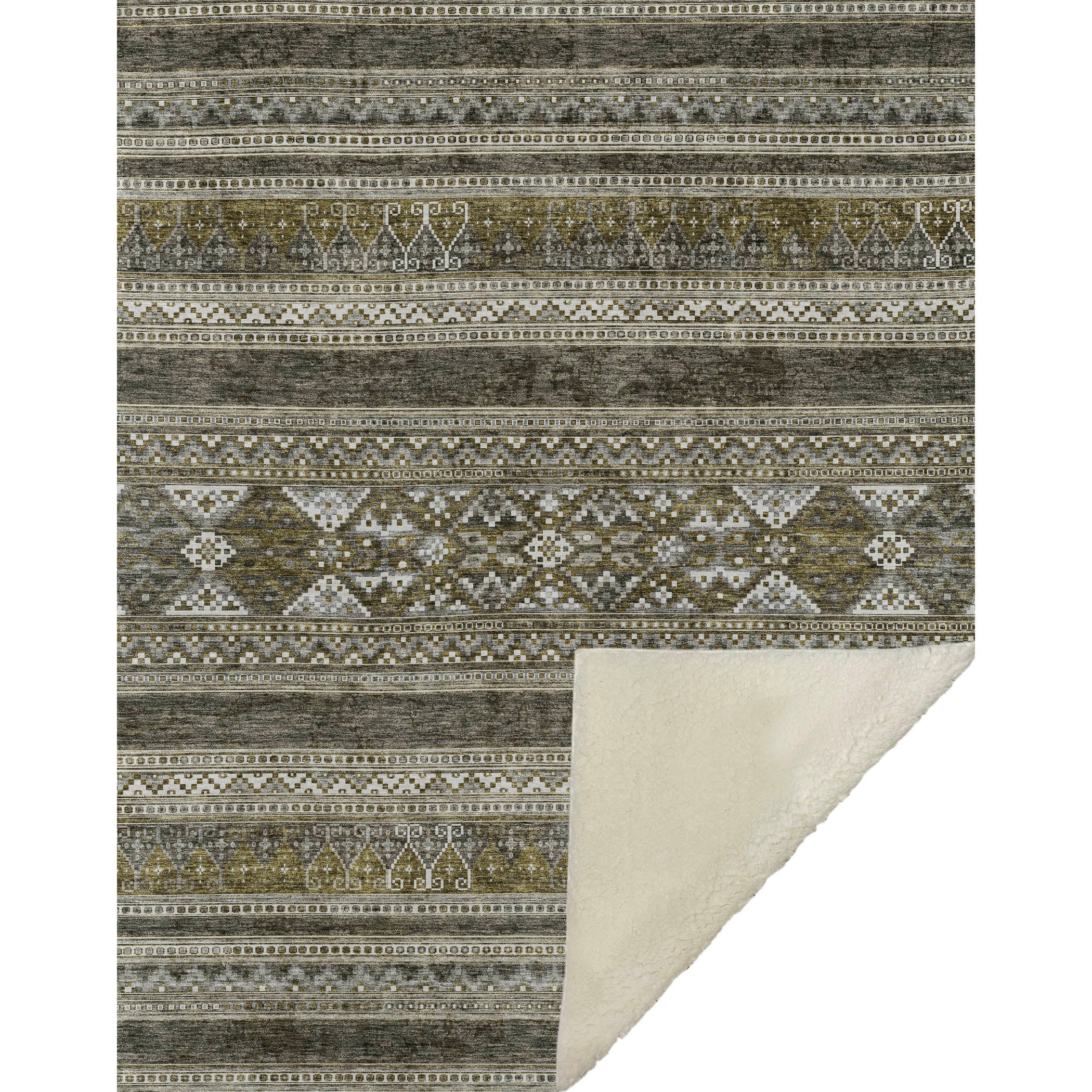 Southwest Taupe Washable Indoor-Outdoor Rug