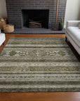 Southwest Taupe Washable Indoor-Outdoor Rug