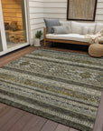 Southwest Taupe Washable Indoor-Outdoor Rug