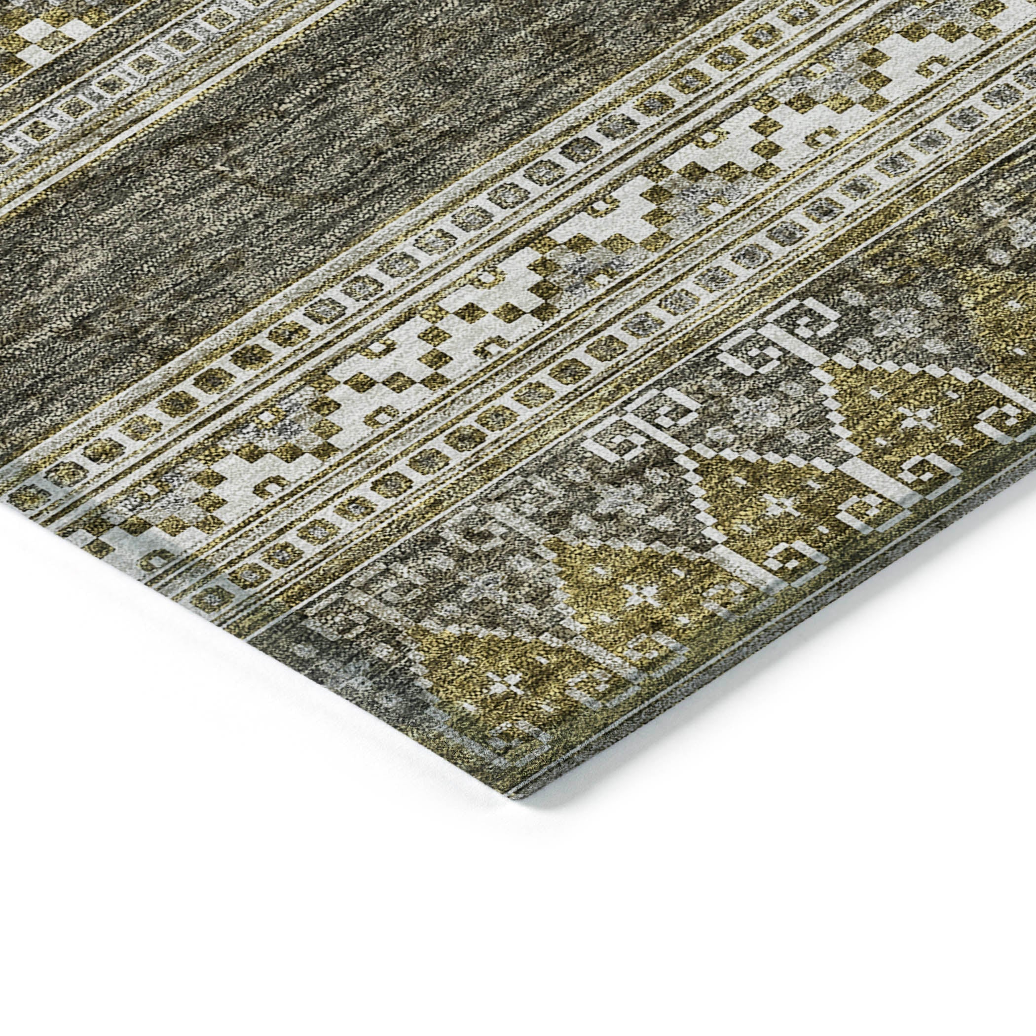 Southwest Taupe Washable Indoor-Outdoor Rug