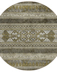 Southwest Taupe Washable Indoor-Outdoor Rug