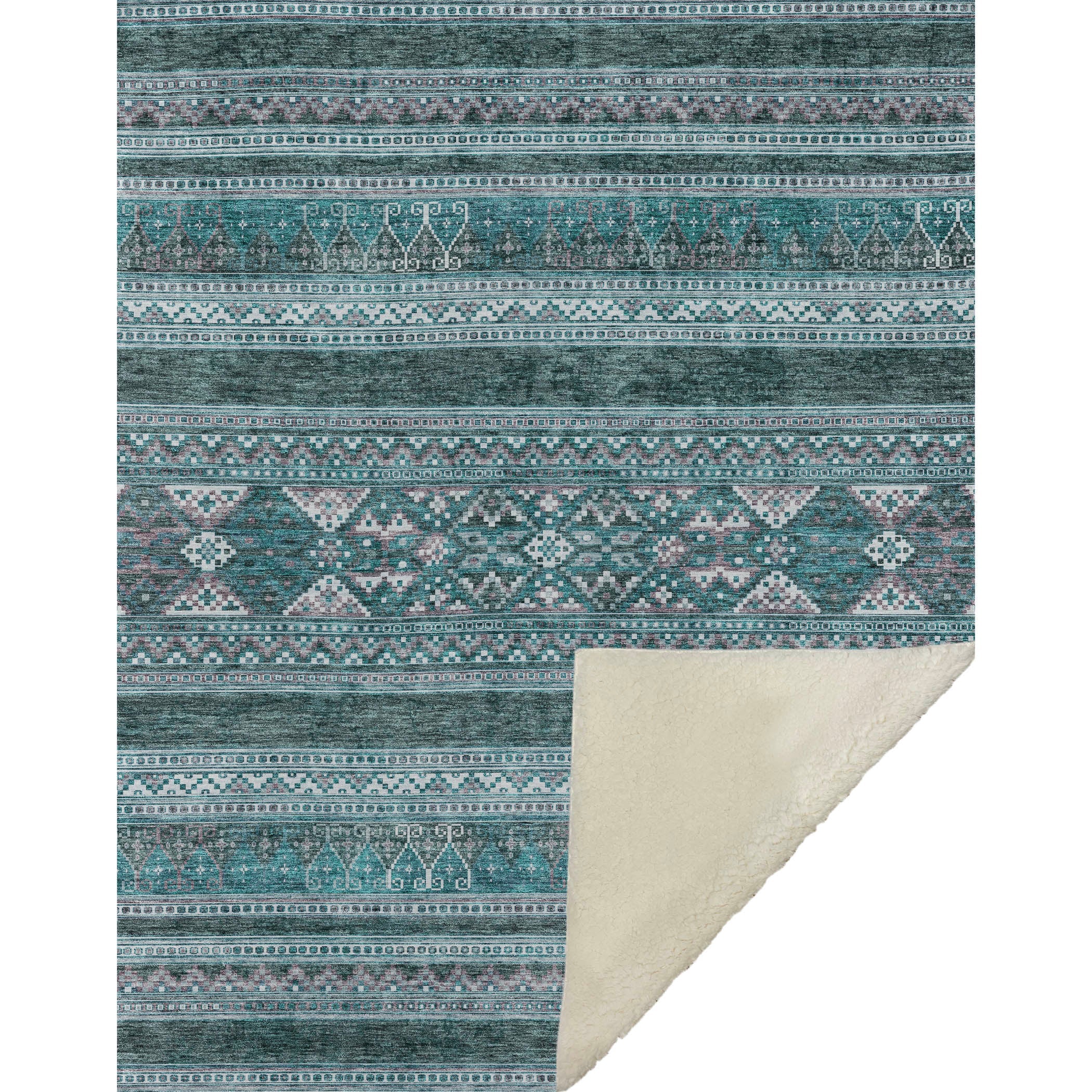 Southwest Teal Washable Indoor-Outdoor Rug