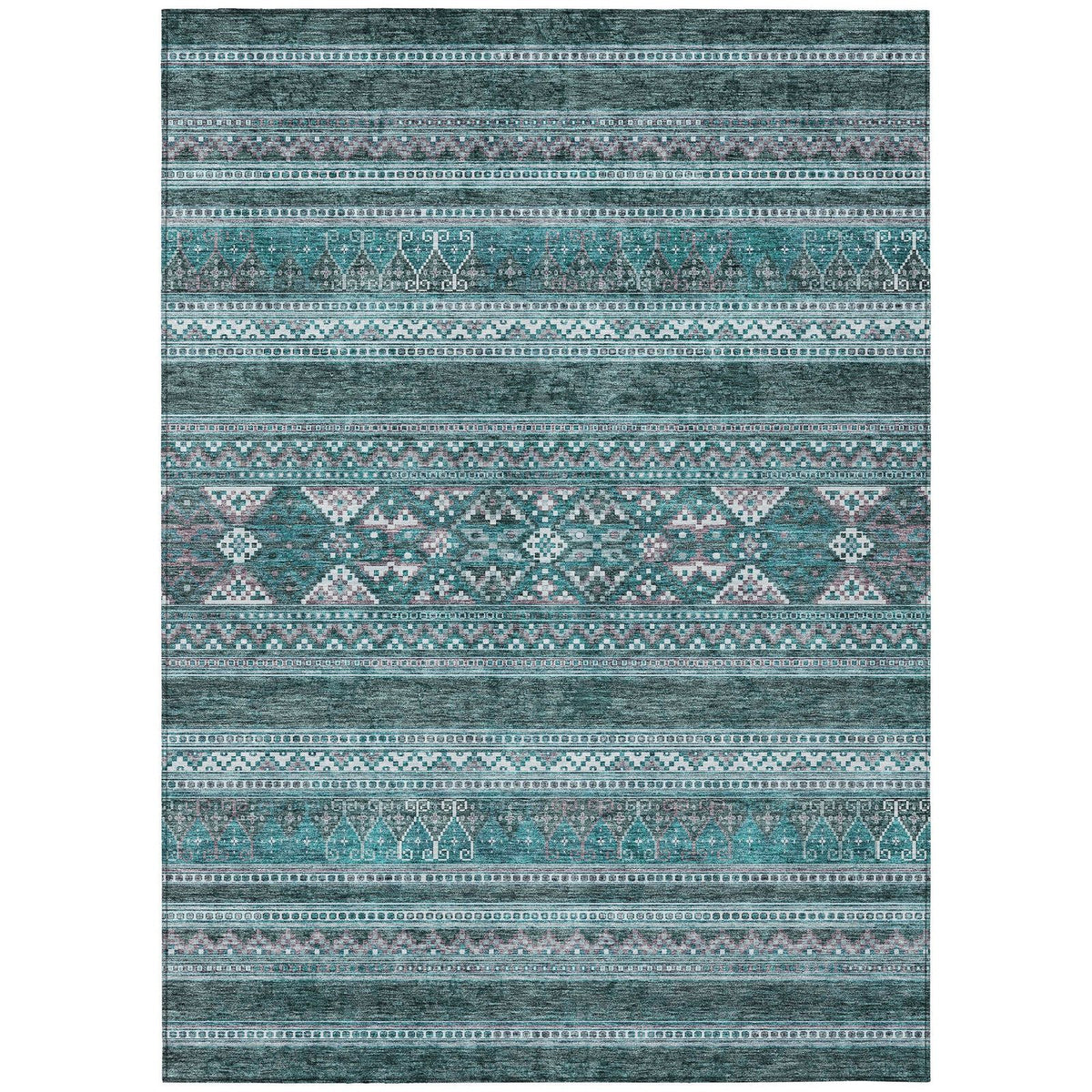 Addison Rugs Southwest Teal Washable Indoor-Outdoor Rug