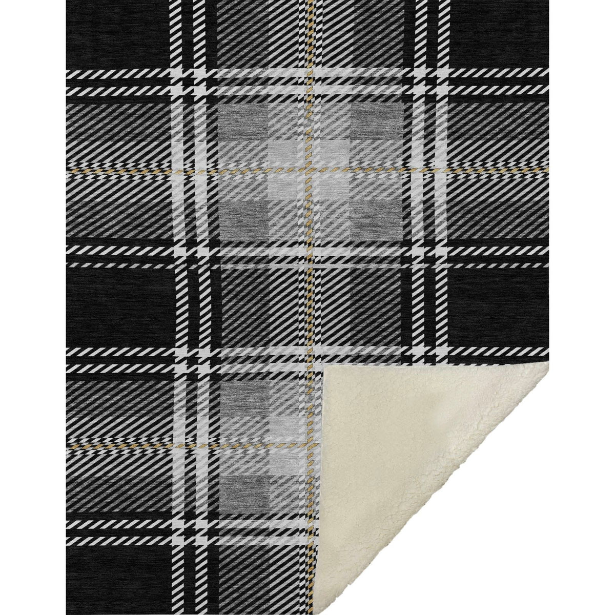Addison Rugs Spiral Whispers Black Washable Indoor-Outdoor Rug