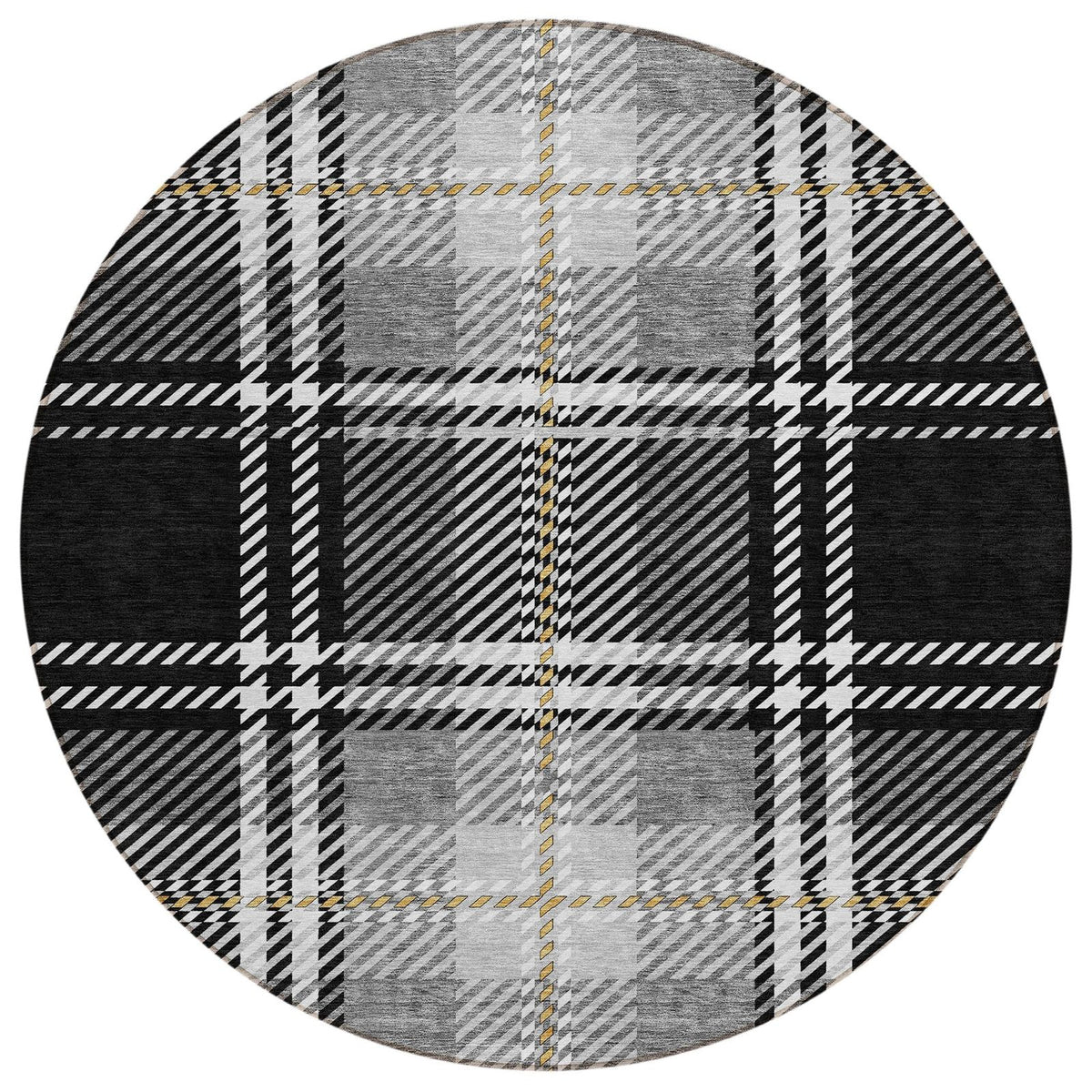 Addison Rugs Spiral Whispers Black Washable Indoor-Outdoor Rug