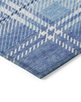 Spiral Whispers Blue Washable Indoor-Outdoor Rug