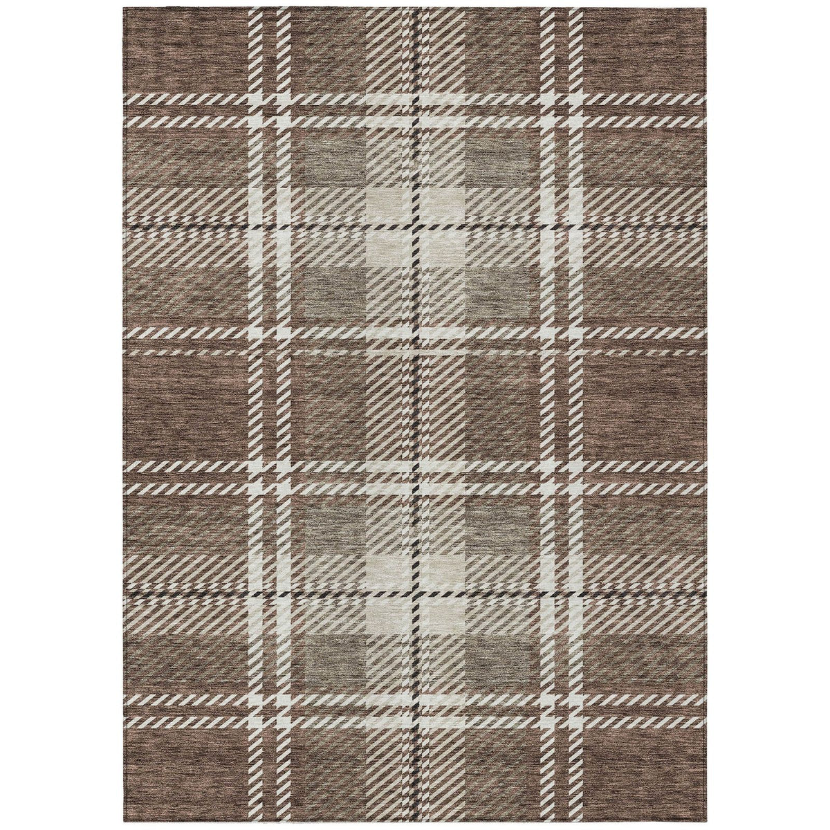 Addison Rugs Spiral Whispers Brown Washable Indoor-Outdoor Rug