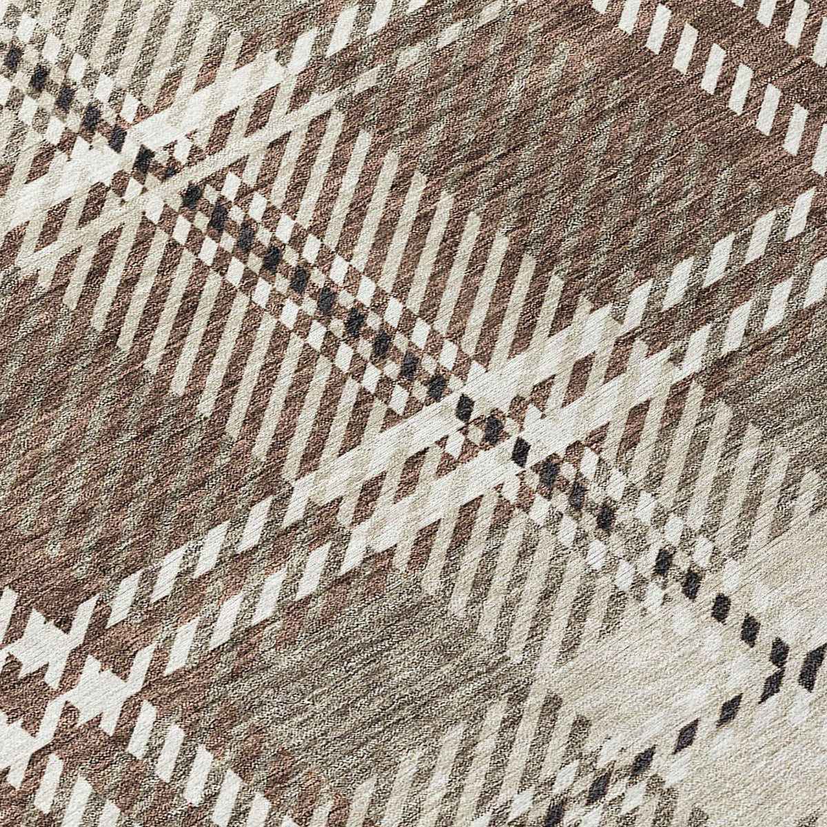 Addison Rugs Spiral Whispers Brown Washable Indoor-Outdoor Rug