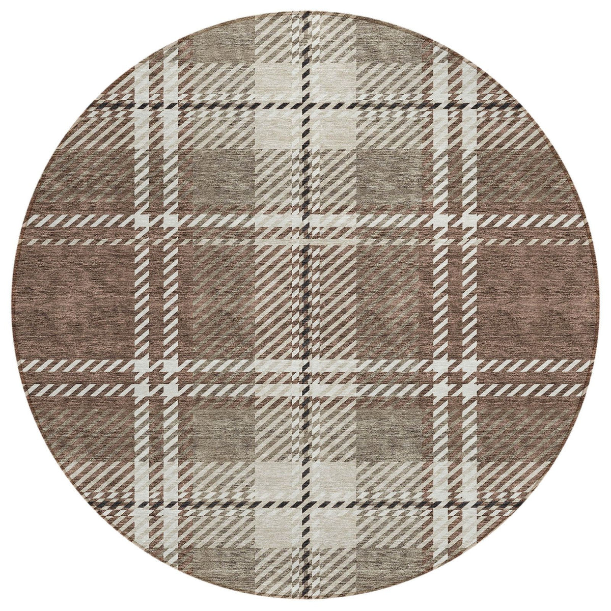 Addison Rugs Spiral Whispers Brown Washable Indoor-Outdoor Rug