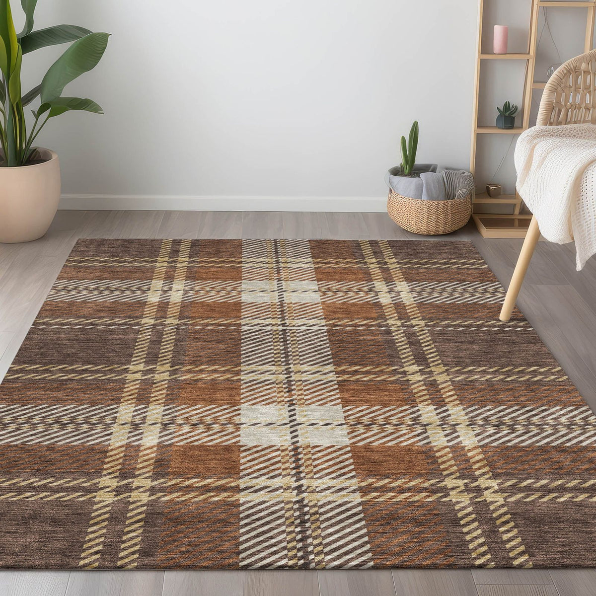 Addison Rugs Spiral Whispers Chocolate Washable Indoor-Outdoor Rug