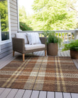 Spiral Whispers Chocolate Washable Indoor-Outdoor Rug