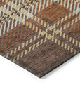 Spiral Whispers Chocolate Washable Indoor-Outdoor Rug