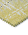 Spiral Whispers Gold Washable Indoor-Outdoor Rug