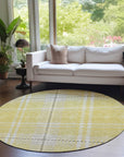 Spiral Whispers Gold Washable Indoor-Outdoor Rug