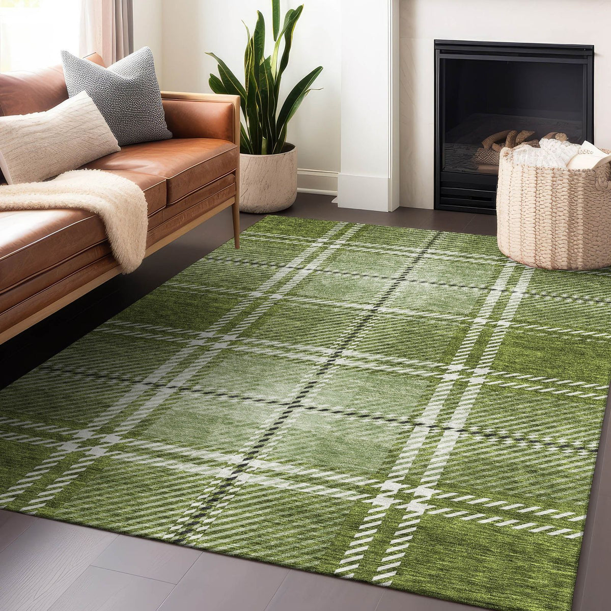 Addison Rugs Spiral Whispers Green Washable Indoor-Outdoor Rug