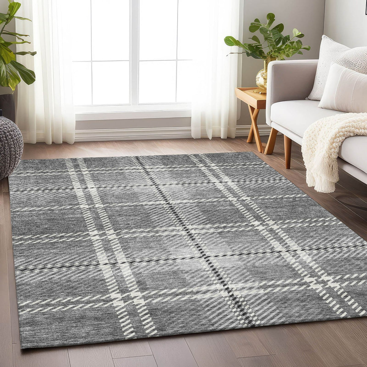 Addison Rugs Spiral Whispers Grey Washable Indoor-Outdoor Rug