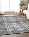 Spiral Whispers Grey Washable Indoor-Outdoor Rug