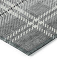 Spiral Whispers Grey Washable Indoor-Outdoor Rug