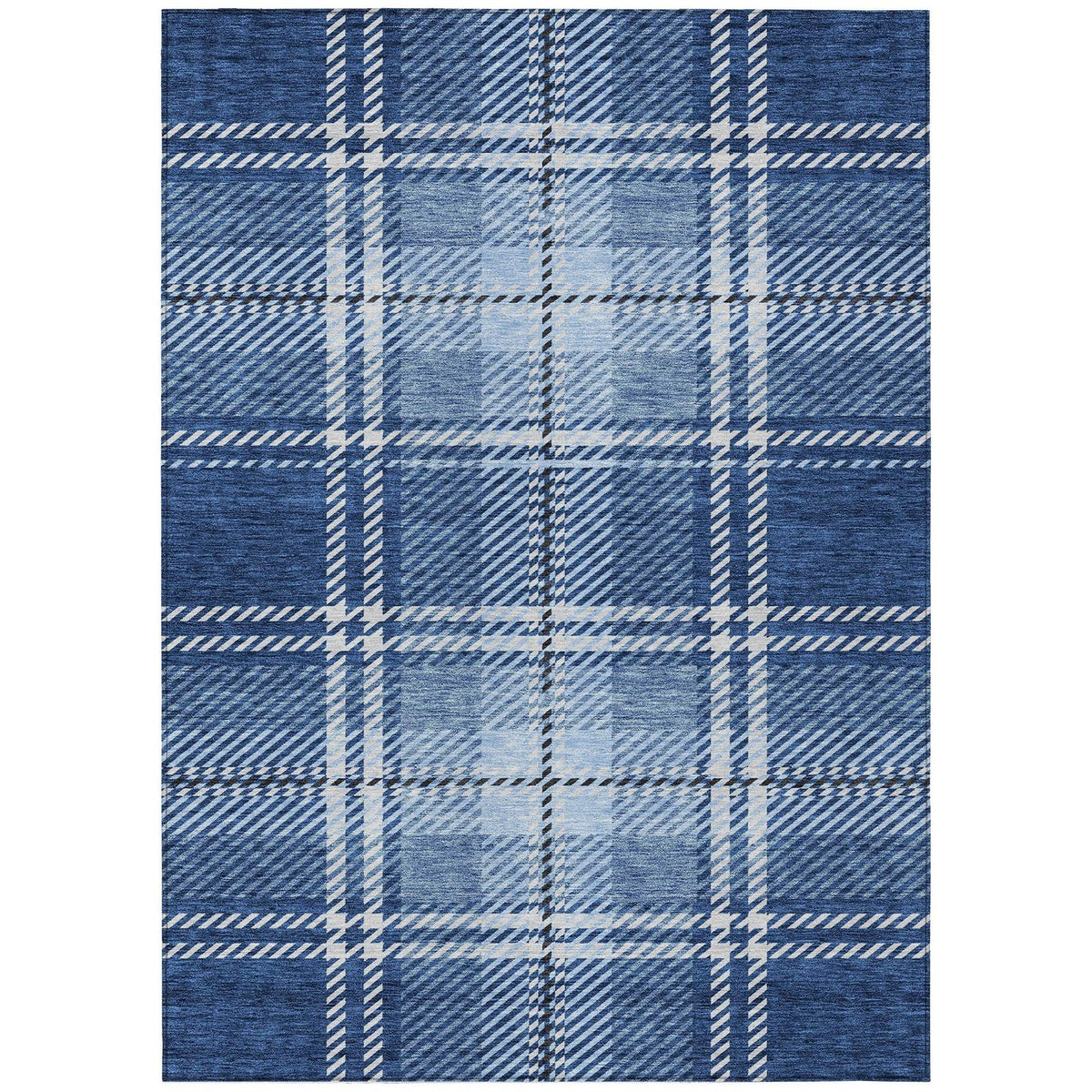 Addison Rugs Spiral Whispers Navy Washable Indoor-Outdoor Rug