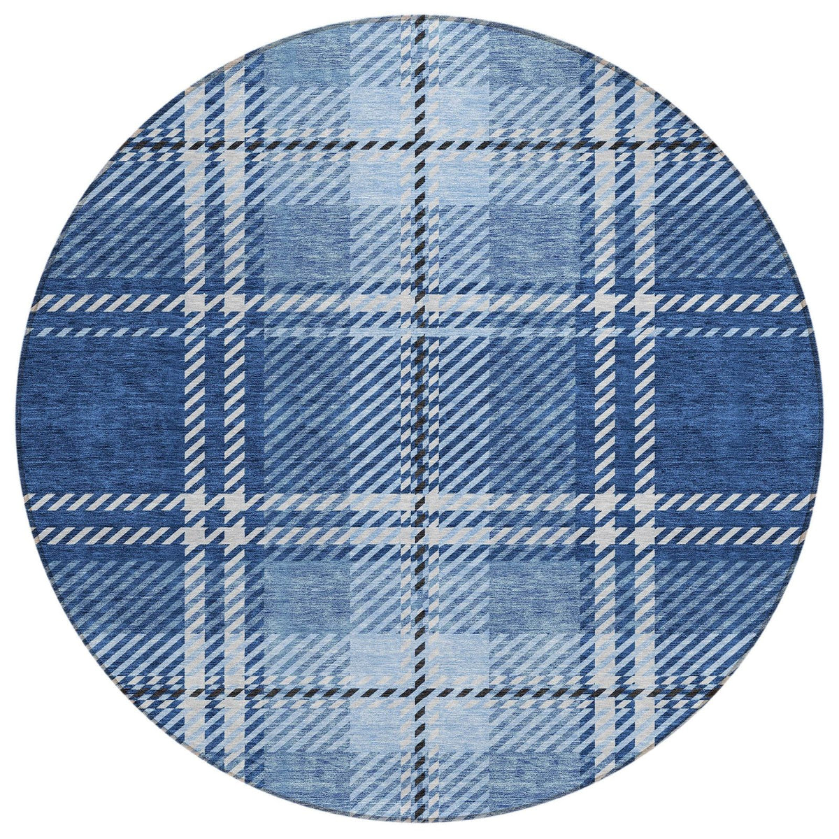 Addison Rugs Spiral Whispers Navy Washable Indoor-Outdoor Rug