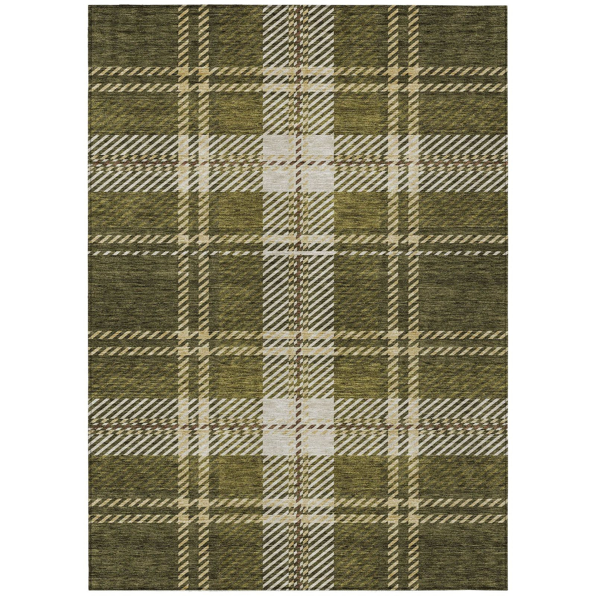 Addison Rugs Spiral Whispers Olive Washable Indoor-Outdoor Rug