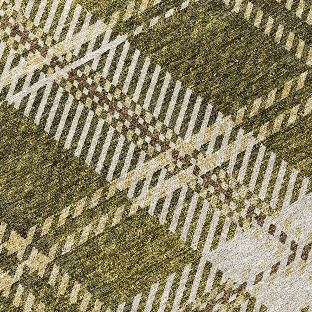 Addison Rugs Spiral Whispers Olive Washable Indoor-Outdoor Rug