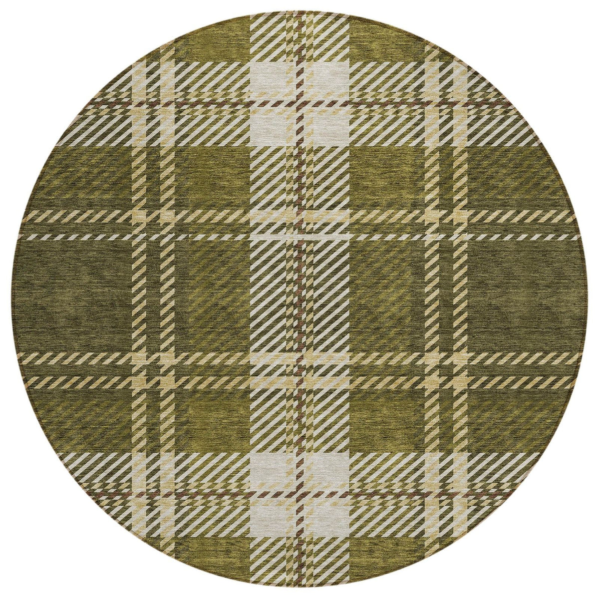 Addison Rugs Spiral Whispers Olive Washable Indoor-Outdoor Rug