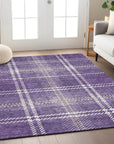 Spiral Whispers Purple Washable Indoor-Outdoor Rug