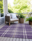 Spiral Whispers Purple Washable Indoor-Outdoor Rug