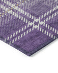 Spiral Whispers Purple Washable Indoor-Outdoor Rug
